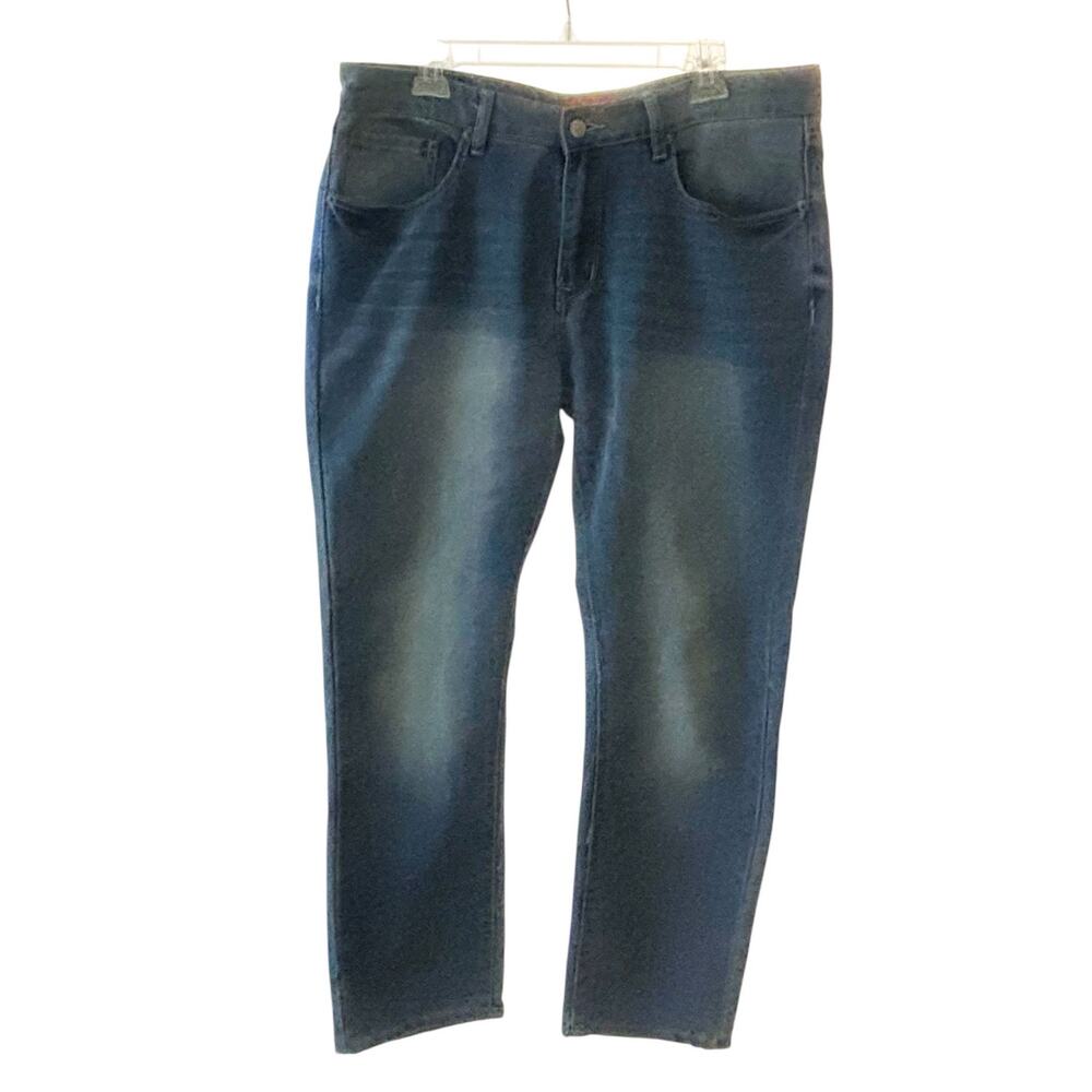 MBX Medium Wash Straight Leg Jeans Slim Fit Mens Size 36X30